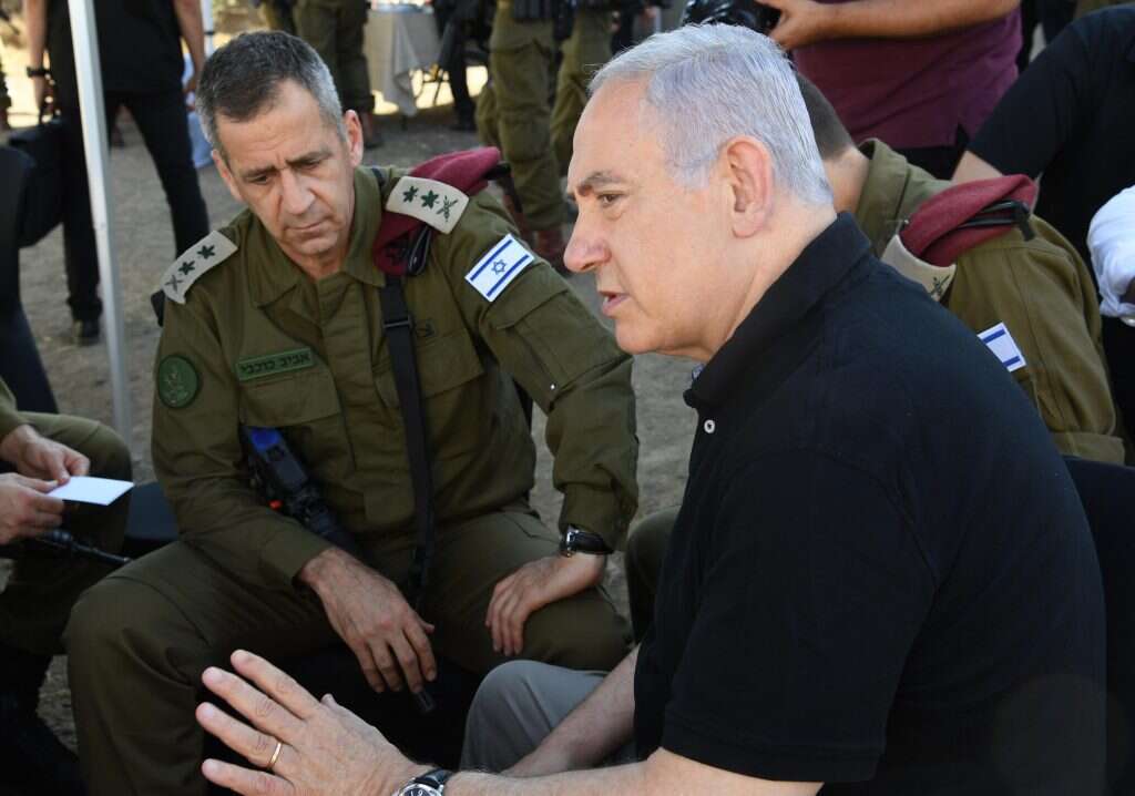 בנימין נתניהו עם הרמטכ"ל אביב כוכבי בגבול הצפון, השבוע. | חיים צח, לע"מ