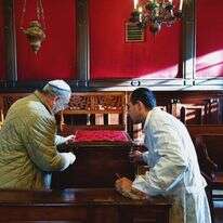 הרב עזרא פיגו כיהן כדרשן הראשי במקום. בית הכנסת הספרדי העתיק בוונציה. | גטי אימג'ס