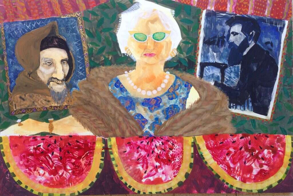 העניין של הציבור הרחב ביהדות הולך וגובר, אך חסרה שפה תרבותית משותפת המסוגלת לתווך את התורה למבקשיה. ציור: חנן מזל, "פה זה לא אירופה" מתוך התערוכה "מולדת יחפה" שמוצגת בגלריית קול האות, חוצות היוצר, ירושלים