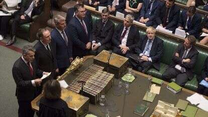 שולחן הממשלה, בפרלמנט הבריטי ביום רביעי. | EPA