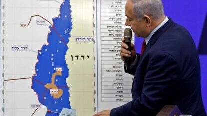 בנימין נתניהו מציג את תוכניתו להחלת הריבונות בבקעת הירדן | AFP