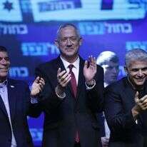 ראשי כחול־לבן במוצאי יום הבחירות. | EPA