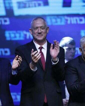 ראשי כחול־לבן במוצאי יום הבחירות. | EPA