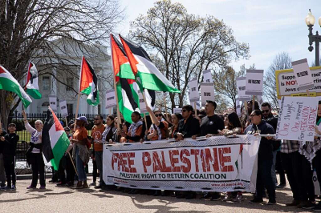 הפגנות פרו־פלסטיניות מחוץ לוועידת איפא"ק. | גטי אימג'ס