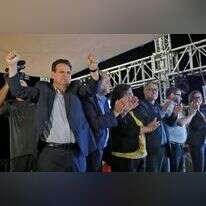 הרשימה המשותפת בליל הבחירות. | AFP