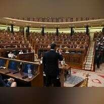 ראש ממשלת ספרד, פדרו סנצ'ז, בדיון על פיזור הפרלמנט, בשבוע שעבר. | EPA