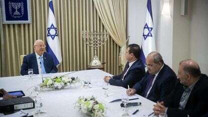 הרשימה המשותפת בבית הנשיא. | יונתן זינדל, פלאש 90