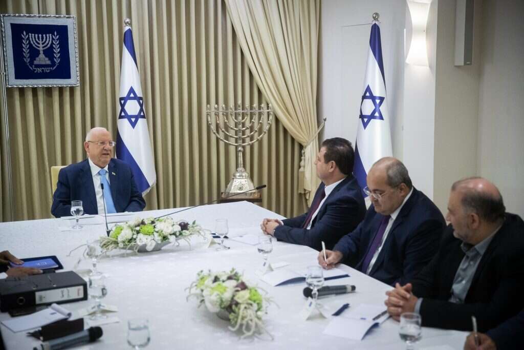 הרשימה המשותפת בבית הנשיא. | יונתן זינדל, פלאש 90