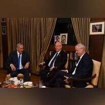 נתניהו וגנץ בפגישה עם הנשיא ריבלין. | חיים צח - לע"מ