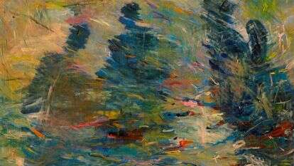 דיאלוג בין שני שופרות, שופר הא־ל ושופר האדם. מלינה גברעם, 'רואים שקוף', אקריליק על בד, 2018 דיאלוג בין שני שופרות, שופר הא־ל ושופר האדם. מלינה גברעם, 'רואים שקוף', אקריליק על בד, 2018