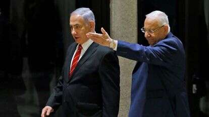 ריבלין ונתניהו במסיבת העיתונאים ביום רביעי. | AFP ריבלין ונתניהו במסיבת העיתונאים ביום רביעי. | AFP