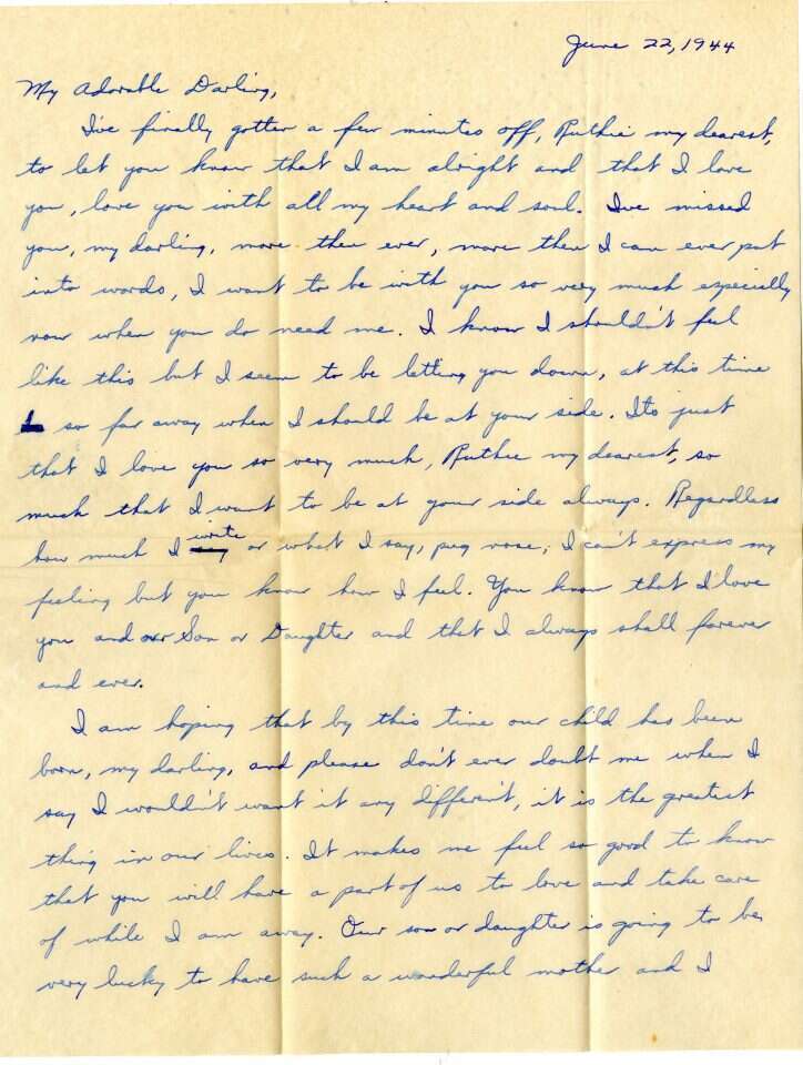 קטע ממכתבו של ביל סוורלוגה. | באדיבות בארי סוורלוגה