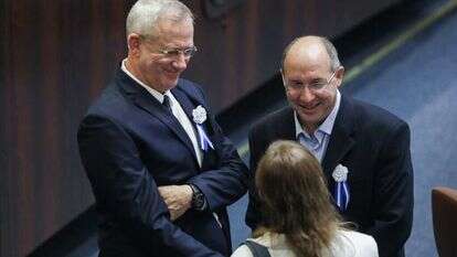 אבי ניסנקורן ובני גנץ בטקס ההשבעה לכנסת ה-21. אפריל 2019. | נועם ריבקין פנטון, פלאש 90