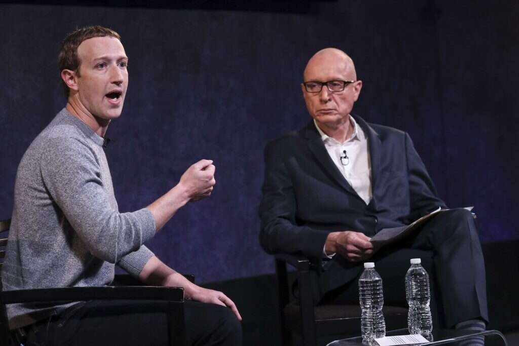 רוברט תומסון ומארק צוקרברג במסיבת העיתונאים בניו יורק בסוף השבוע. | AFP