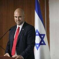 אמיר אוחנה בנאומו הערב. | יונתן זינדל, פלאש 90