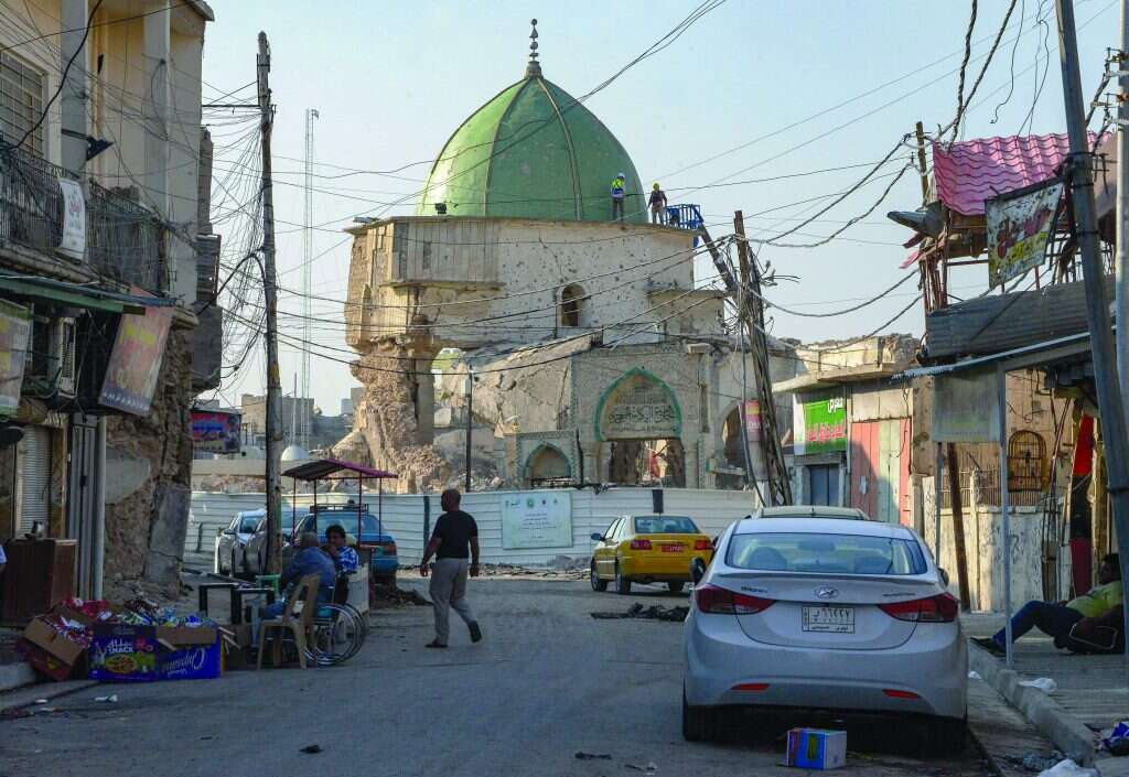 המסגד במוסול שבו הכריז אל־בגדדי על הקמת המדינה האסלאמית. | AFP