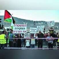 הפגנה במג'דל־כרום במחאה על אי הטיפול באלימות בחברה הערבית. | גיל אליהו- ג'יני