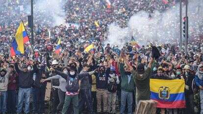 הפגנה נגד עליית מחירי הדלק באקוודור, החודש. | AFP