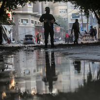 לוחמי הג'יהאד האסלאמי ברצועת עזה. | EPA לוחמי הג'יהאד האסלאמי ברצועת עזה. | EPA