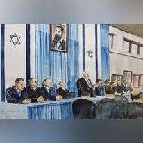 אלחנן יעקובוביץ, הכרזת העצמאות, צבעי מים, 2016