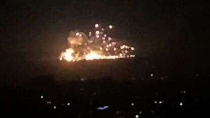 הפצצה שיוחסה לישראל בסוריה. | AFP