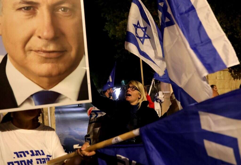 הפגנת תמיכה מול בית ראש הממשלה. | AFP