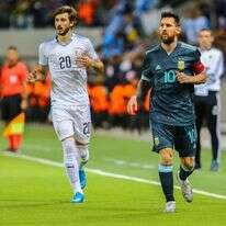 משחק הכדורגל בין ארגנטינה ואורגוואי בבלומפילד, השבוע. | פלאש 90