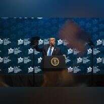 דונלד טראמפ בוועידת ה-IAC ב-2019. | גטי אימג'ס