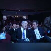 ראש הממשלה נתניהו ופרופ' אבי שמחון בוועידת מקור ראשון. | נעם ריבקין פנטון, פלאש 90