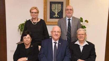 הנשיא ריבלין עם נשיאי העליון גרוניס, בייניש, בר ונאור. | מארק ניימן, לע"מ