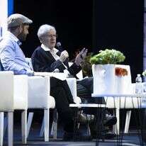 אהרון ברק ויהודה יפרח בוועידת מקור ראשון, 2019. | שריה דיאמנט