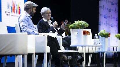 אהרון ברק ויהודה יפרח בוועידת מקור ראשון, 2019. | שריה דיאמנט