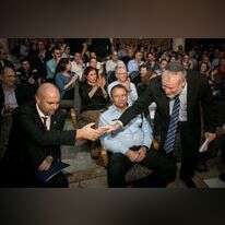 אוחנה ומנדלבליט בטקס הפרידה מניצן. | אוליבייה פיטוסי, פלאש 90