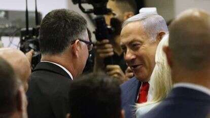 נתניהו וסער. | AFP