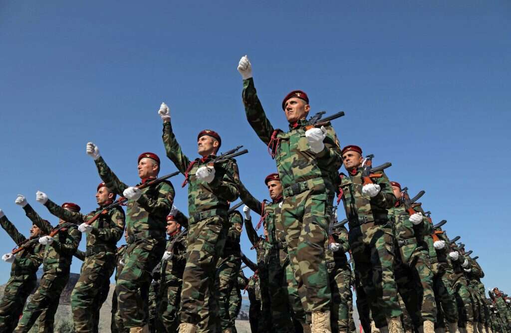 מצעד של קציני כוחות הפשמרגה בעיראק. | AFP