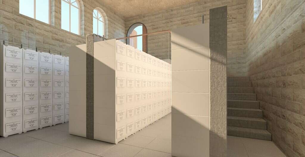 הדמיית "קבורת ארץ ישראל". הדמיות: אדריכל אלישע מור הדמיית "קבורת ארץ ישראל". הדמיות: אדריכל אלישע מור