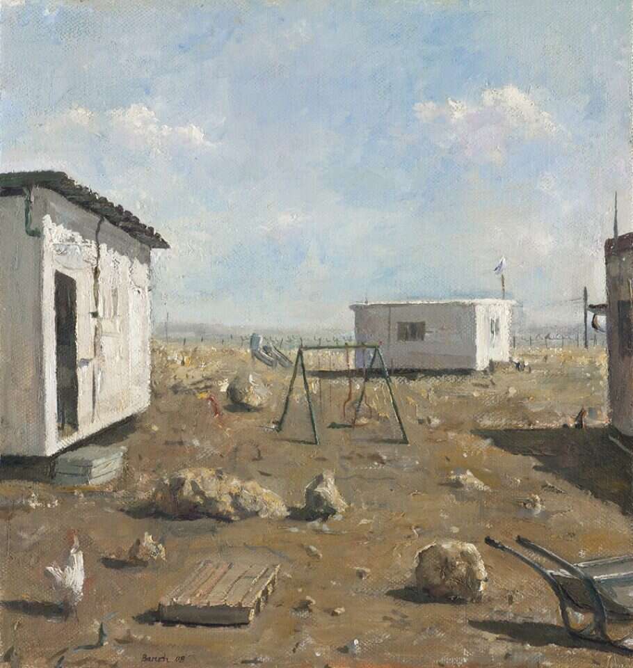 אילן ברוך, 'התנחלות', שמן על בד, 2008. | רן ארדא. אוסף נורית ויוני זלצמן