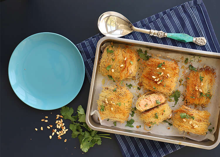 סלמון במעטפת קדאיף פריכה. | אפרת ליכטנשטט