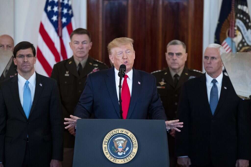 טראמפ מכריז על תגובת ארה"ב לירי הטילים מאיראן. | EPA