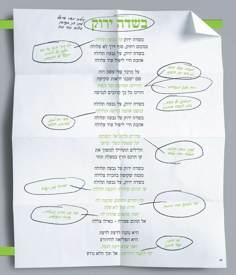 כך "בשדה ירוק" מתכתב עם שיר השירים (גרפיקה: אלישע נדב)