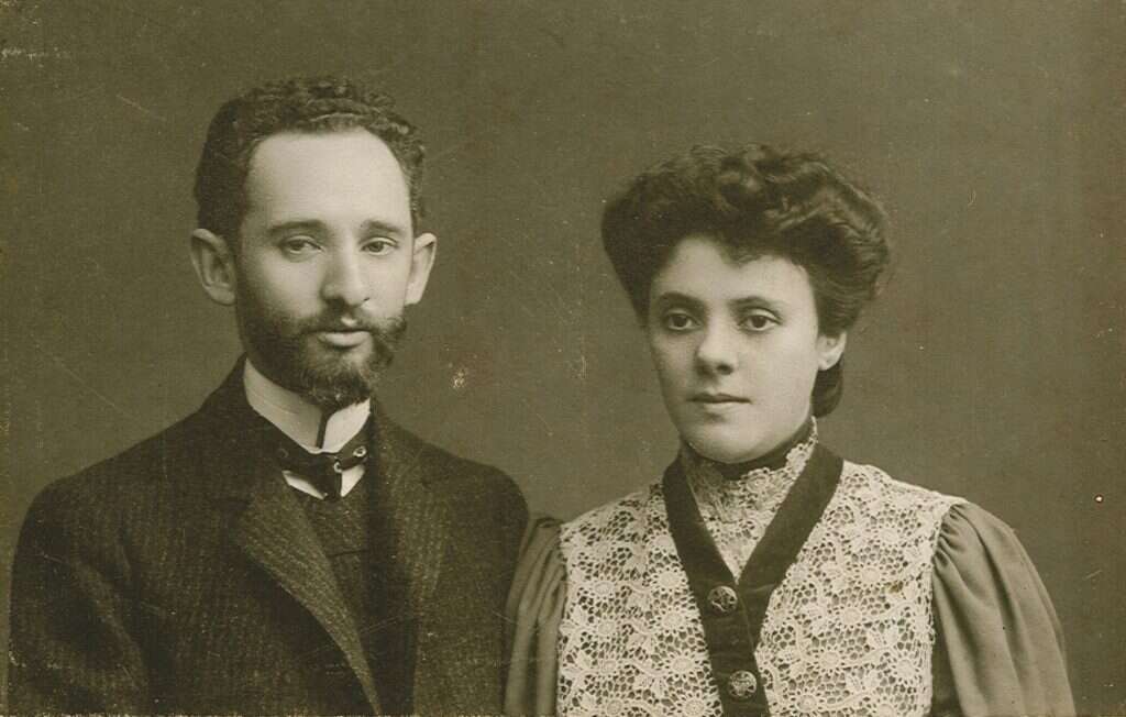 ציפה ואברהם - הוריה של לאה גולדברג. | באדיבות עו"ד יאיר לנדאו ומכון "גנזים"