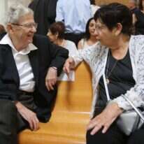 נשיאי בית המשפט העליון לשעבר, מרים נאור ואהרון ברק. | מארק ישראל סלם