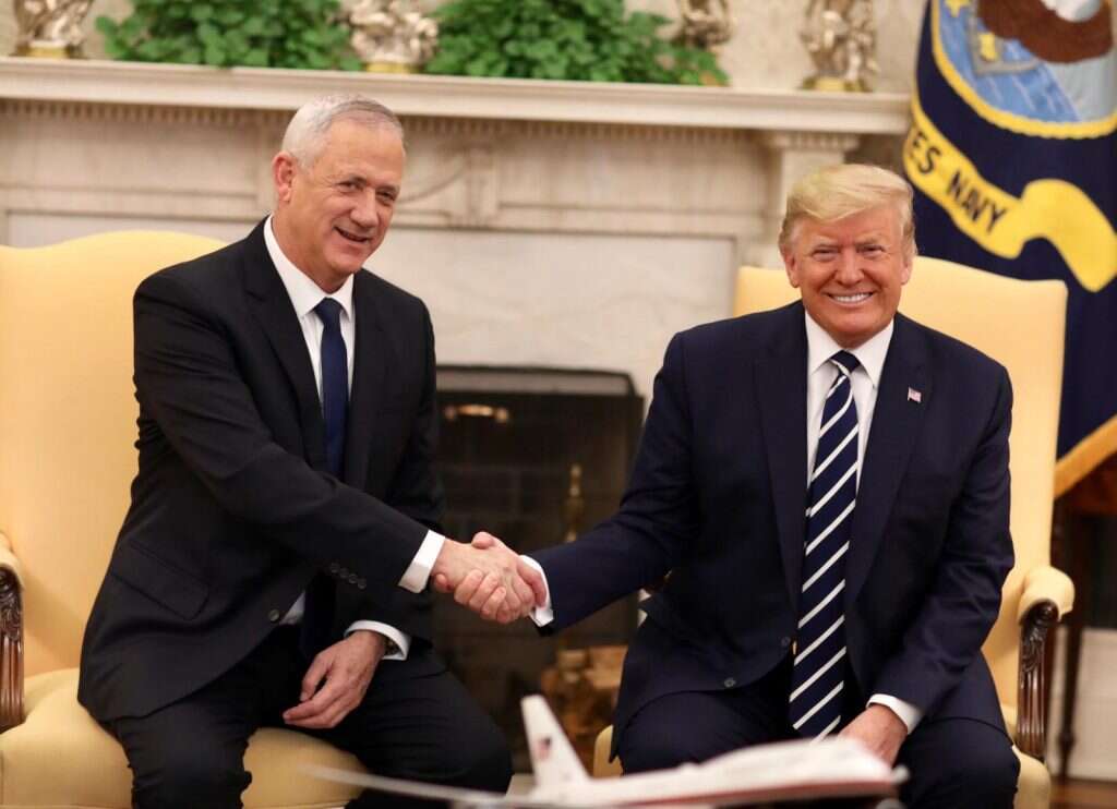 טראמפ וגנץ בפגישתם בבית הלבן. | אלעד מלכה