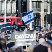 מחאה נגד אנטישמיות בלונדון, 2018. | גטי אימג'ס