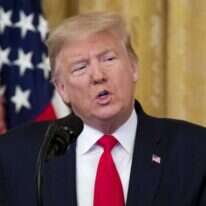 דונלד טראמפ, בנאומו בהכרזה על עסקה המאה. | EPA