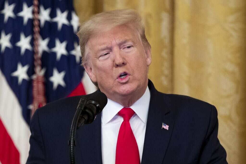 דונלד טראמפ, בנאומו בהכרזה על עסקה המאה. | EPA