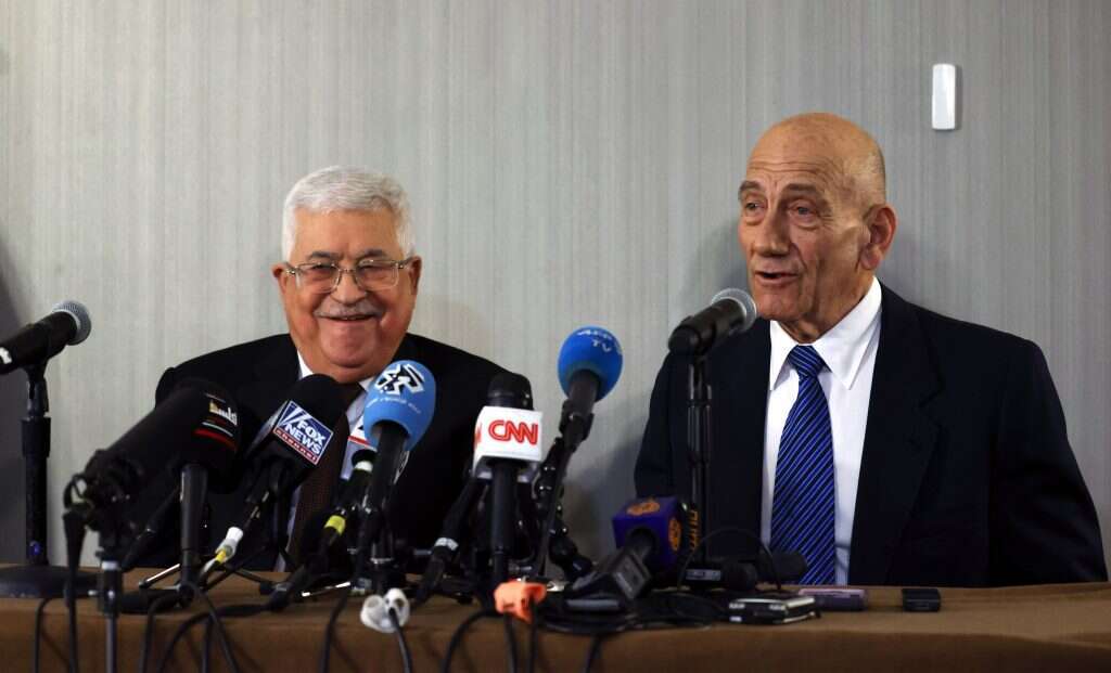 אולמרט ואבו מאזן באו"ם. | EPA