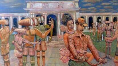 גדעון סער, "פשוט חשבתי קצת להסתתר,לצלול עמוק ושם להשאר", שמן על קנבס, 2014 גדעון סער, "פשוט חשבתי קצת להסתתר,לצלול עמוק ושם להשאר", שמן על קנבס, 2014