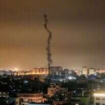 שיגור רקטה מעזה, אמש. | AFP