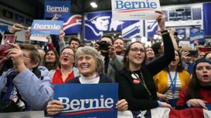 משהו חדש ומטורלל מתחיל. תומכי ברני סנדרס בניו המפשייר. | גטי אימג'ס